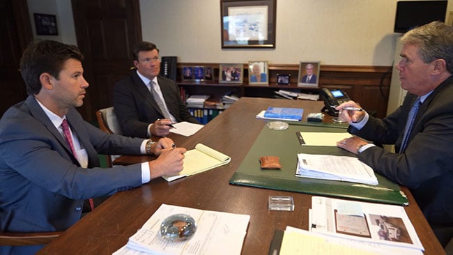 Attorneys of Hardee, Massey & Blodgett, LLP discussing in office